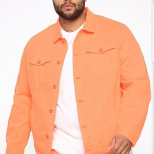 Fashion Nova denim jacket neon orange (New in bag)